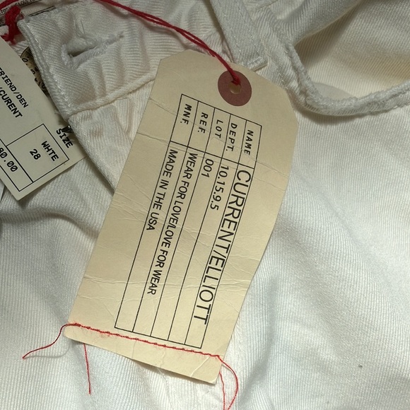 Current Elliott the boyfriend Jean white NWT 28 - Picture 6 of 10